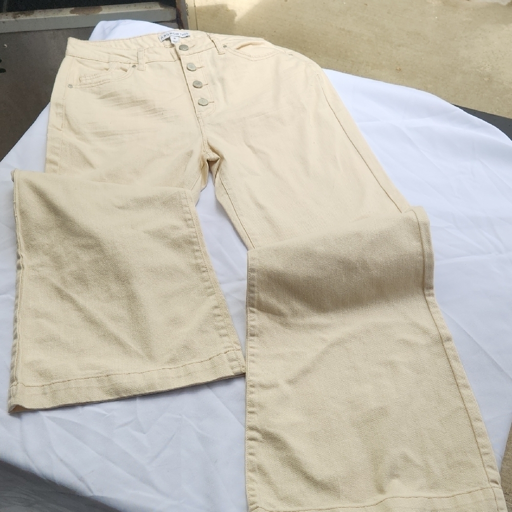 And Now This Cream Wide-Leg Pants